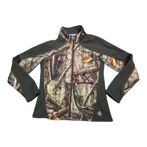 Legendary Whitetails Womens M Camo Softshell Fleece Jacket Oak Tree EVO Hunting